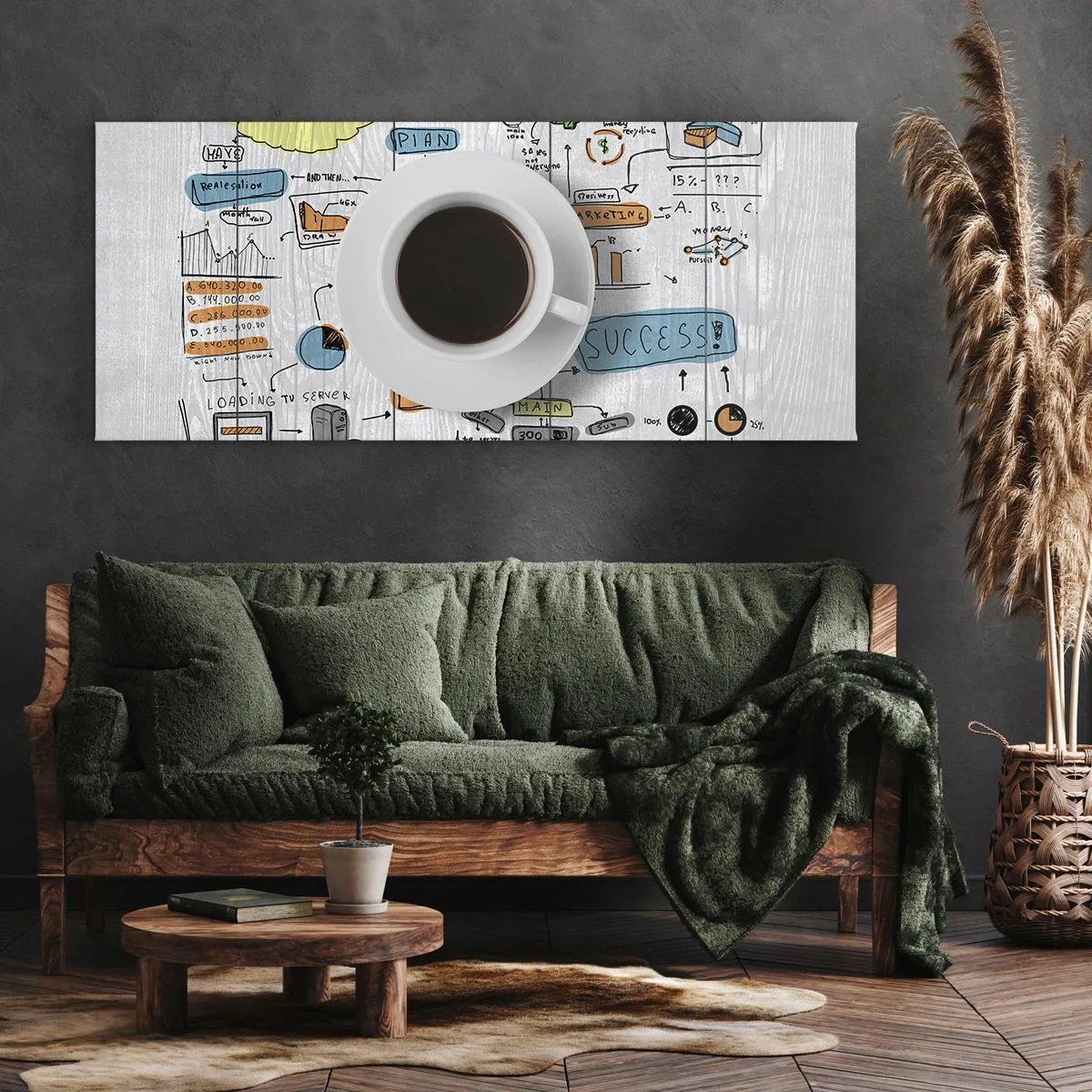 Quadro em tela - Tempo para uma pausa - 160x50 cm