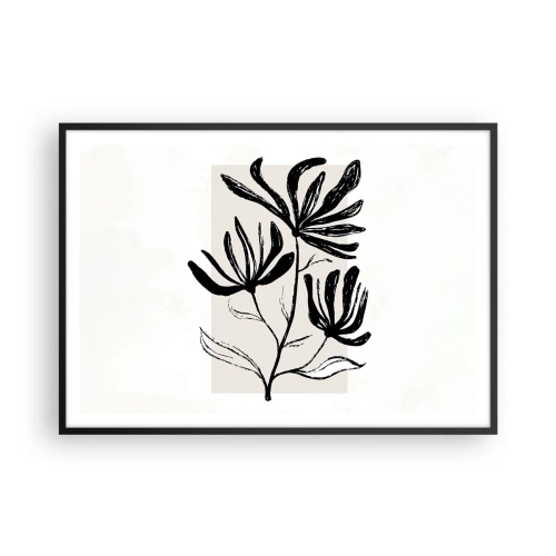 Pôster com moldura preta - Esboço para o herbário - 100x70 cm