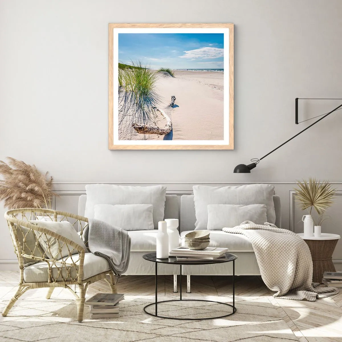 Pôster com moldura de carvalho claro - A mais bonita? do Báltico - 60x60 cm