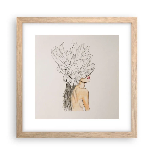 Pôster com moldura de carvalho claro - Beleza coroada - 30x30 cm