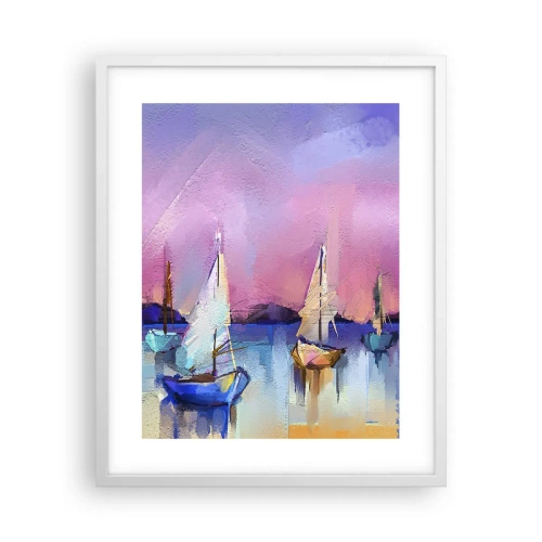 Pôster em moldura branca - Direção: águas largas - 40x50 cm