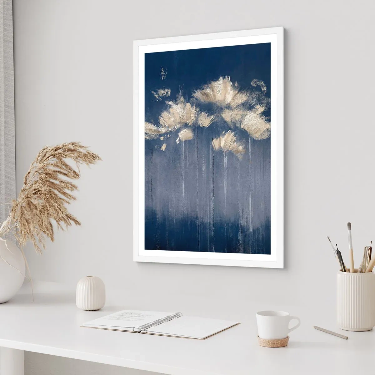 Pôster em moldura branca - Como pétalas ao vento - 61x91 cm