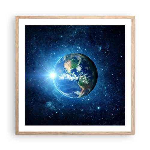 Pôster com moldura de carvalho claro - Estamos no céu - 60x60 cm