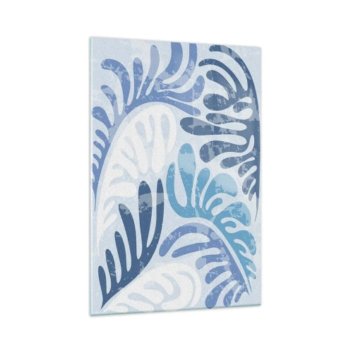 Quadro em vidro - Samambaias azuis - 70x100 cm