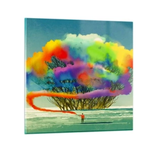 Quadro em vidro - Dar vida a este mundo - 40x40 cm