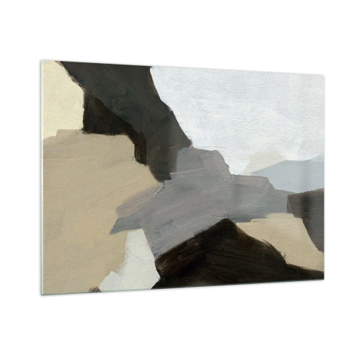 Quadro em vidro - Abstração: a encruzilhada do cinza - 100x70 cm