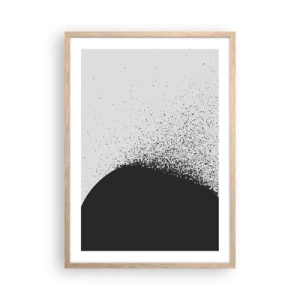 Pôster com moldura de carvalho claro - Movimento das moléculas - 50x70 cm