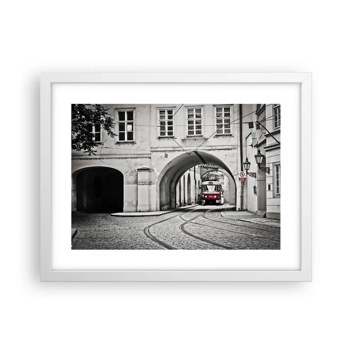 Pôster em moldura branca - Através do labirinto urbano - 40x30 cm