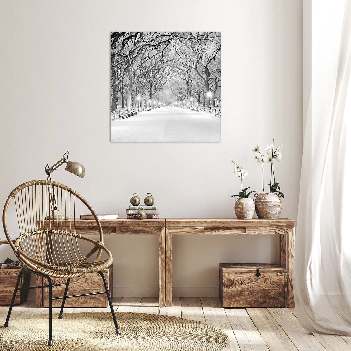 Quadro em tela - Quatro estações - inverno - 70x70 cm