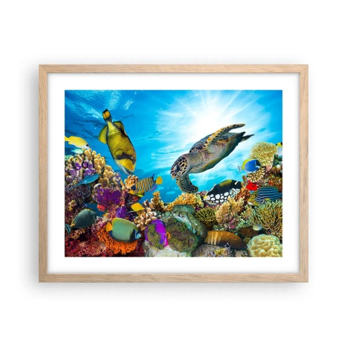 Pôster com moldura de carvalho claro - Alameda dos corais - 50x40 cm
