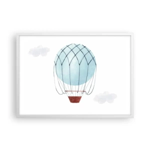 Pôster em moldura branca - Tudo nas nuvens - 70x50 cm