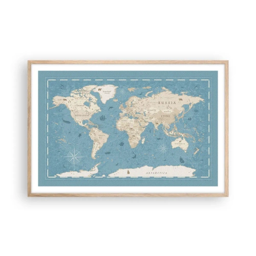 Pôster com moldura de carvalho claro - O mundo ao seu alcance - 91x61 cm