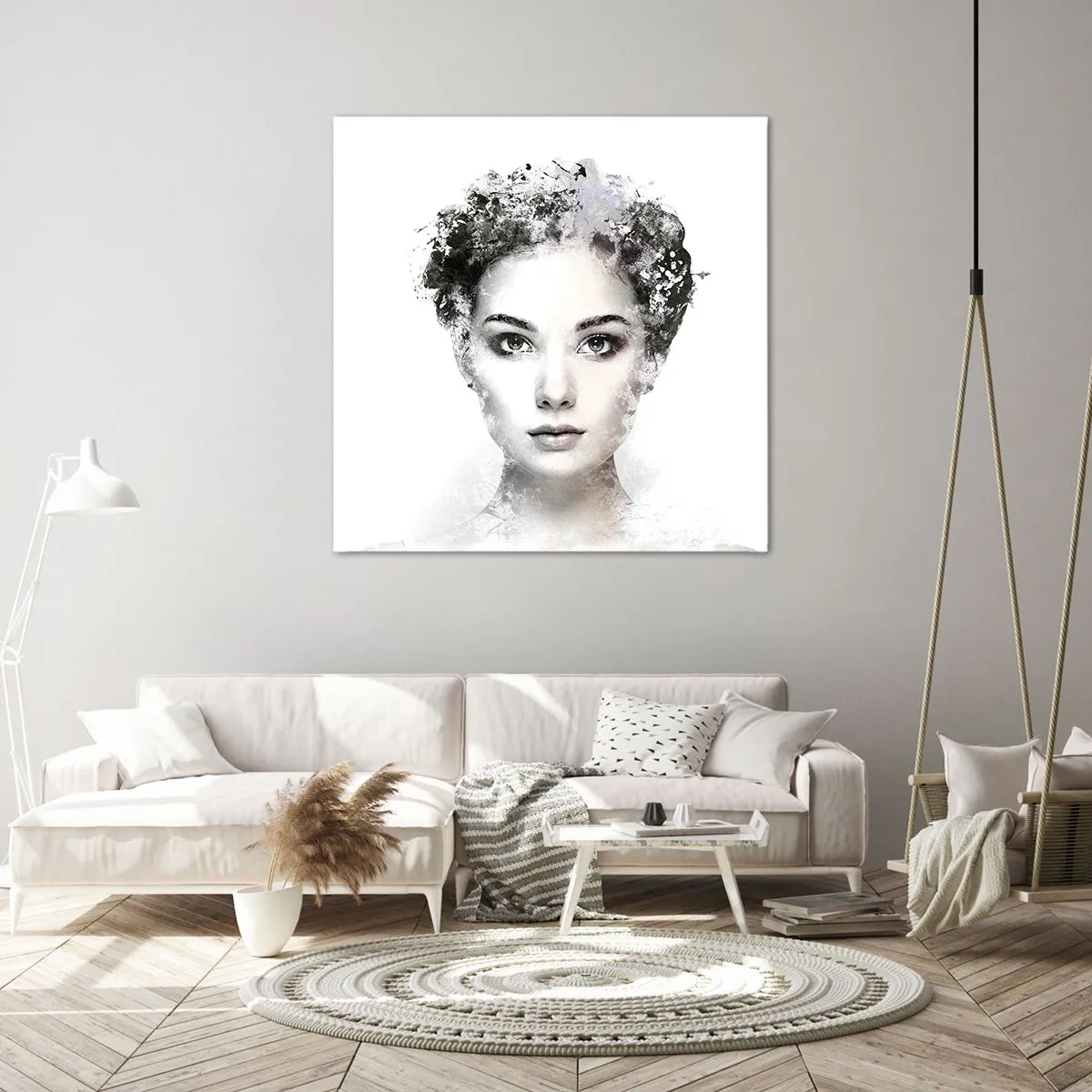 Quadro em tela - Um retrato extremamente elegante - 70x70 cm