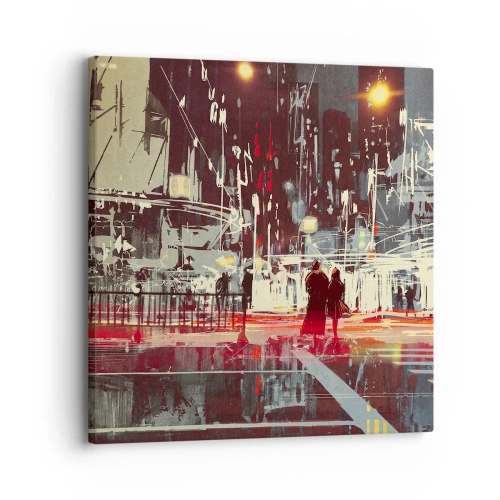 Quadro em tela - Travessia metropolitana - 30x30 cm