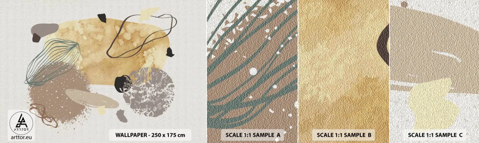 Amostra de Papel de Parede Standard Eco - Plumcologia aplicada - Abstração, Pedaço, Minimalismo - 100x30 cm