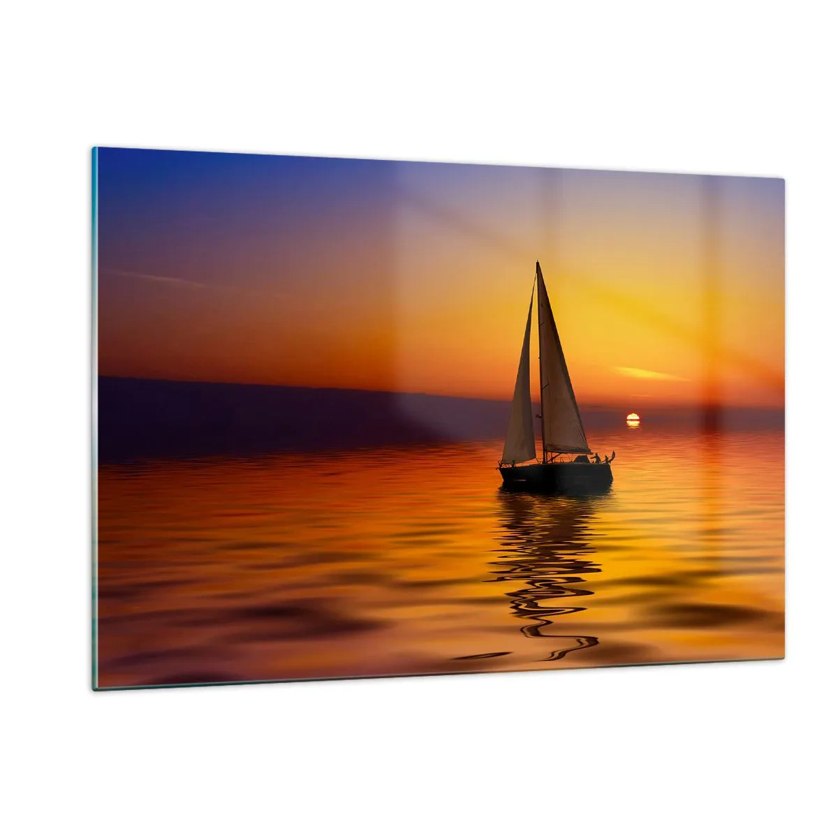 Quadro em vidro - Tranquilo anoitecer... - 120x80 cm