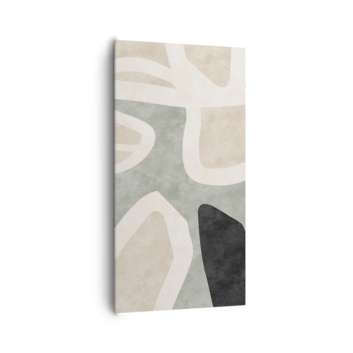 Quadro em tela - Composição com motivo preto - 65x120 cm