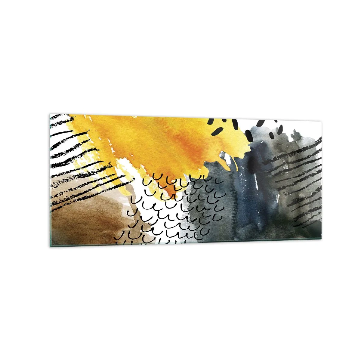 Quadro em vidro - Reunião dos elementos da natureza - 120x50 cm