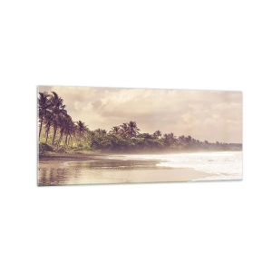 Quadro em vidro - Carícia das ondas - 120x50 cm