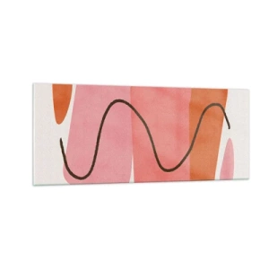 Quadro em vidro - Movimento suave de formas - 100x40 cm