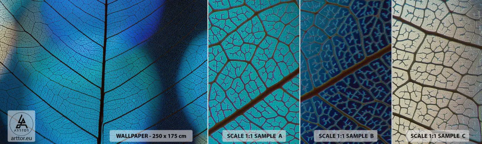 Amostra de papel de parede Premium Canvas - Construção complexa - Folha, Natureza, Plantar - 100x30 cm