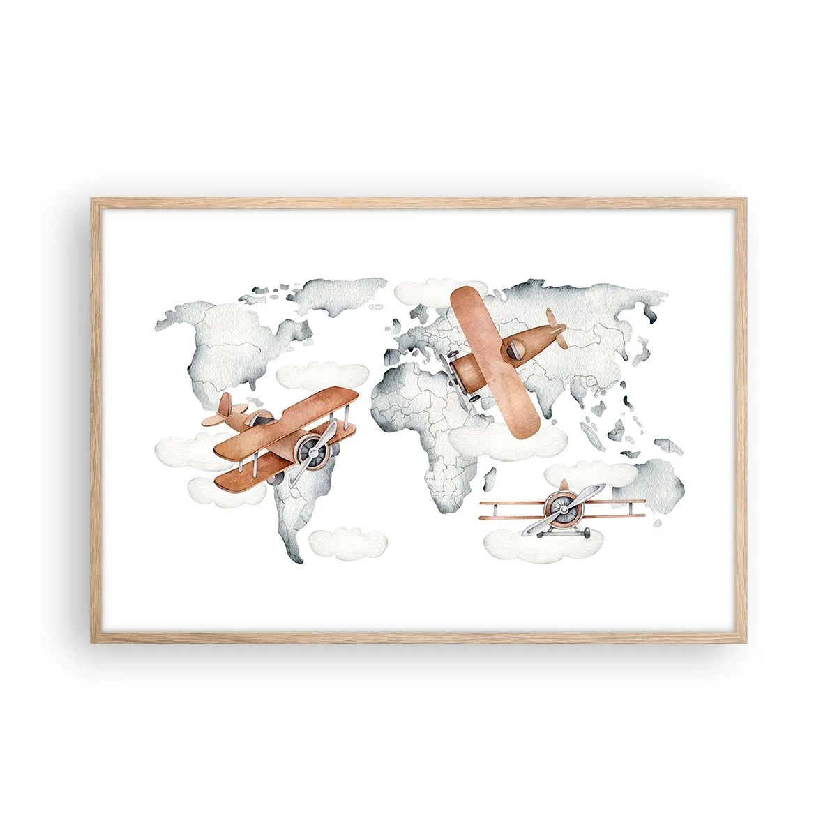 Pôster com moldura de carvalho claro - Com espírito pioneiro - 91x61 cm