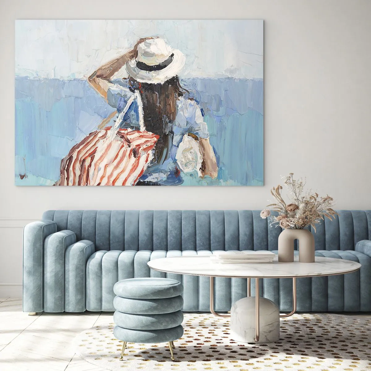 Quadro em vidro - Bem-vindo às suas férias - 70x50 cm
