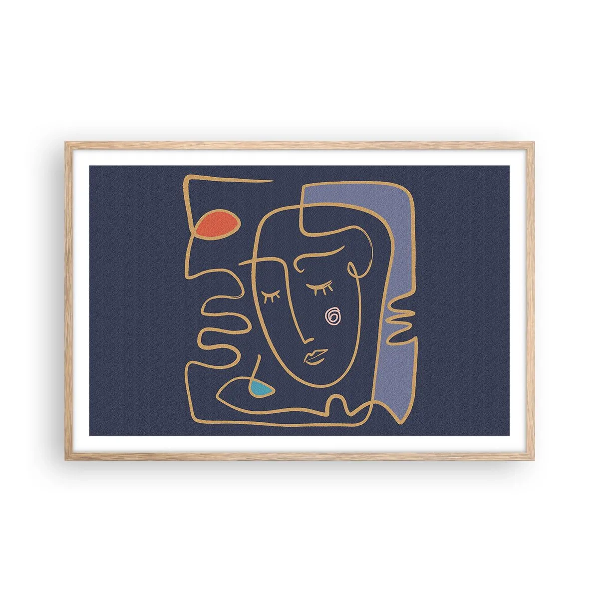 Pôster com moldura de carvalho claro - Nos pensamentos - 91x61 cm