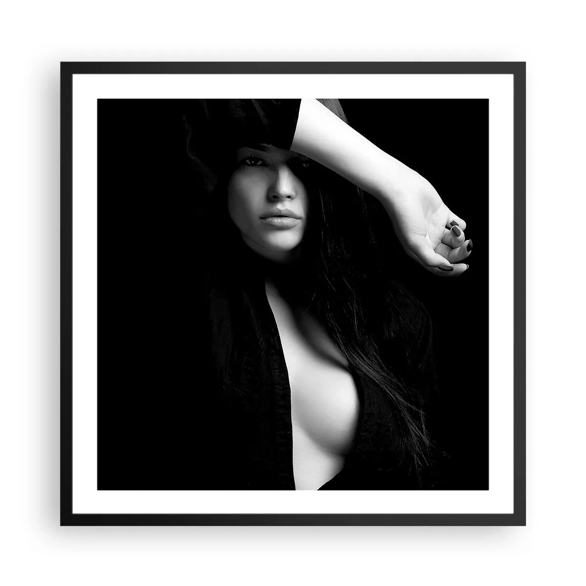 Pôster com moldura preta - Escola de sedução - 60x60 cm