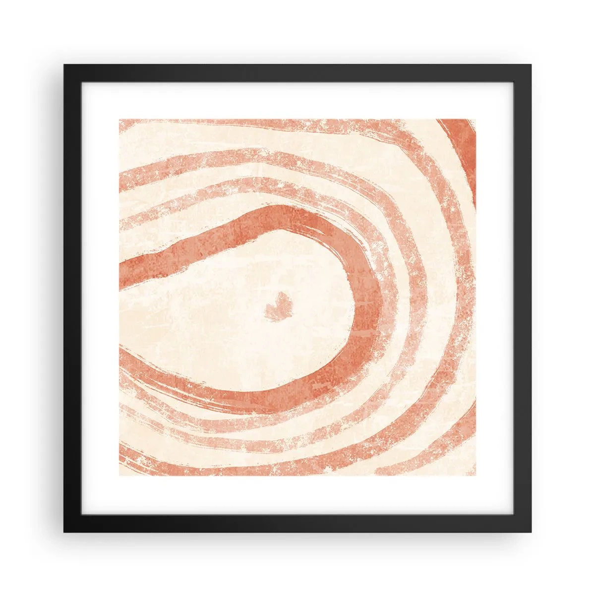 Pôster com moldura preta - Círculos de coral – composição - 40x40 cm