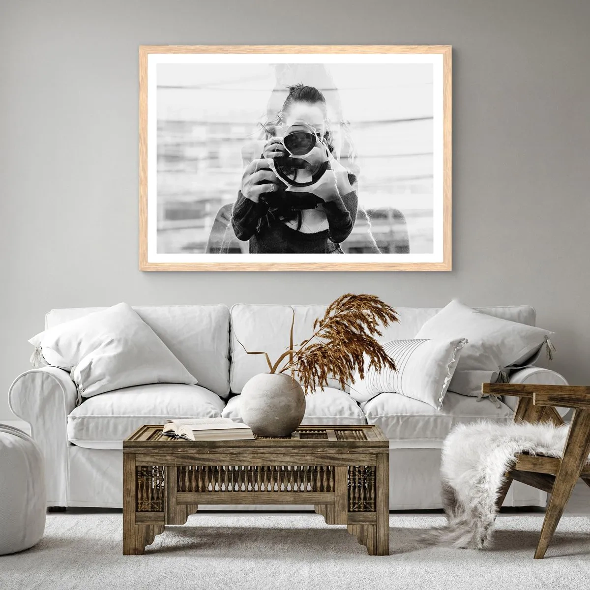 Pôster com moldura de carvalho claro - Criador e material - 50x40 cm