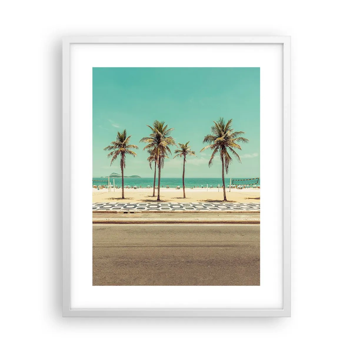 Pôster em moldura branca - Em guarda da praia - 40x50 cm