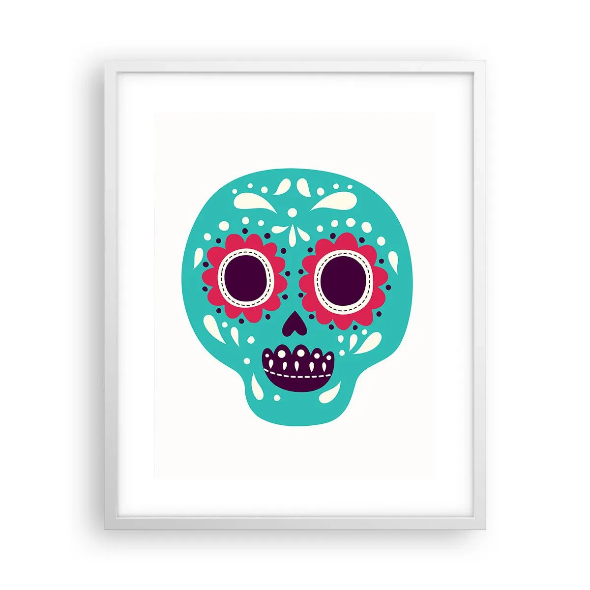 Pôster em moldura branca - Vida – diversão até a morte - 40x50 cm