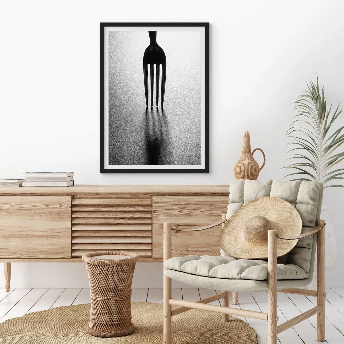 Pôster com moldura preta - Luz e sombra - 61x91 cm