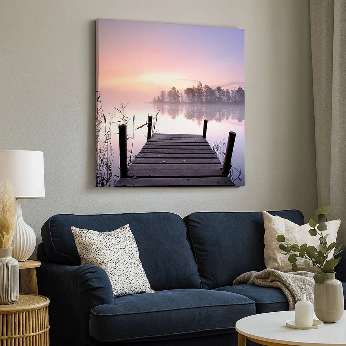 Quadro em tela - Da névoa lilás... - 30x30 cm