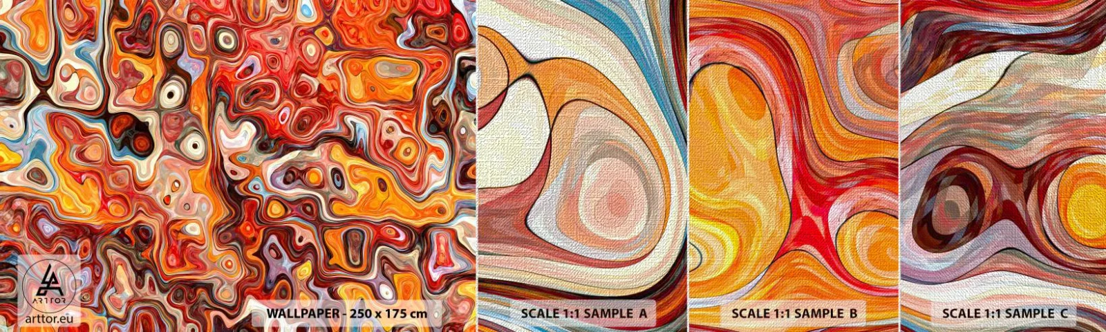 Amostra de papel de parede Premium Canvas - Se as nozes tivessem derretido no mel - Abstração, Pedaço, Padrão Moderno - 100x30 cm