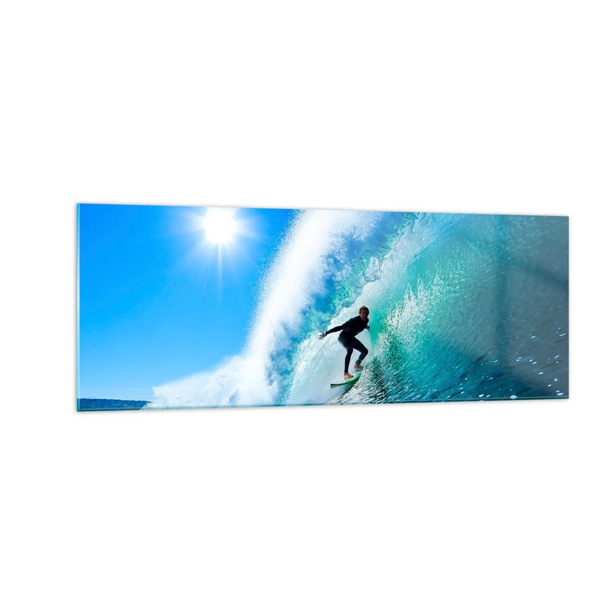 Quadro em vidro - Azul gigante - 140x50 cm