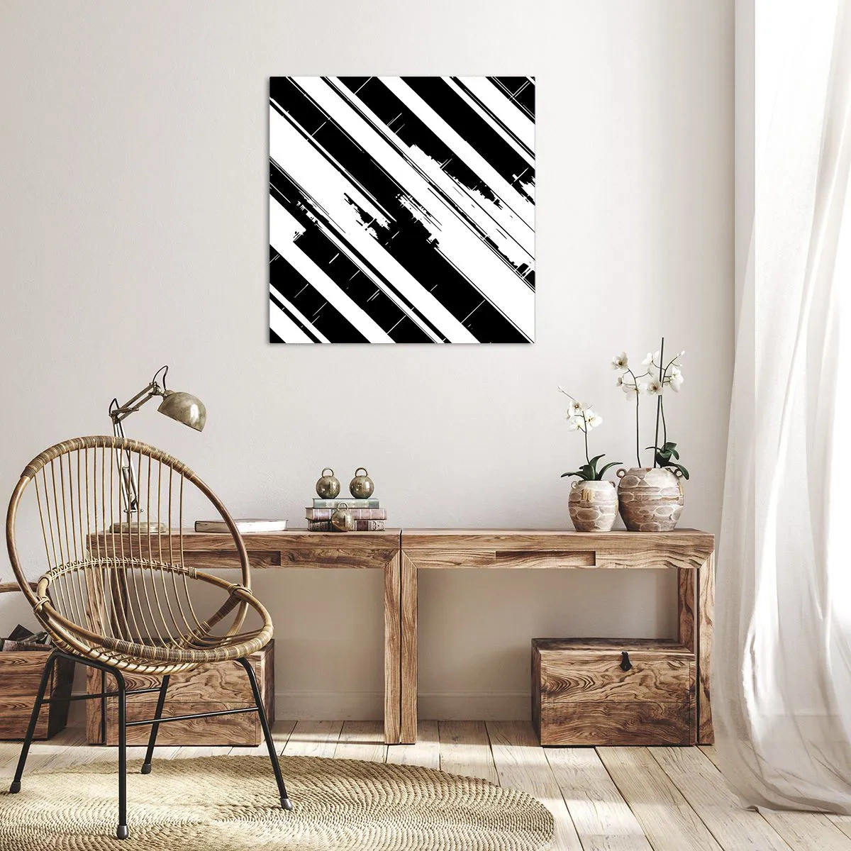 Quadro em tela - Uma composição intensa e dinâmica - 70x70 cm