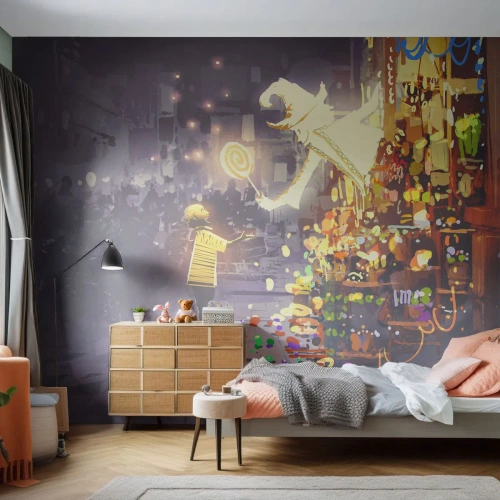 Papel de Parede Autocolante Deluxe Sticker - Os feitiços existem - Abstração, Fantasia, Para crianças - 200x140 cm
