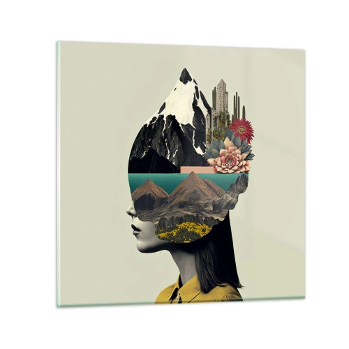 Quadro em vidro - Mulher – sempre um mistério - 30x30 cm