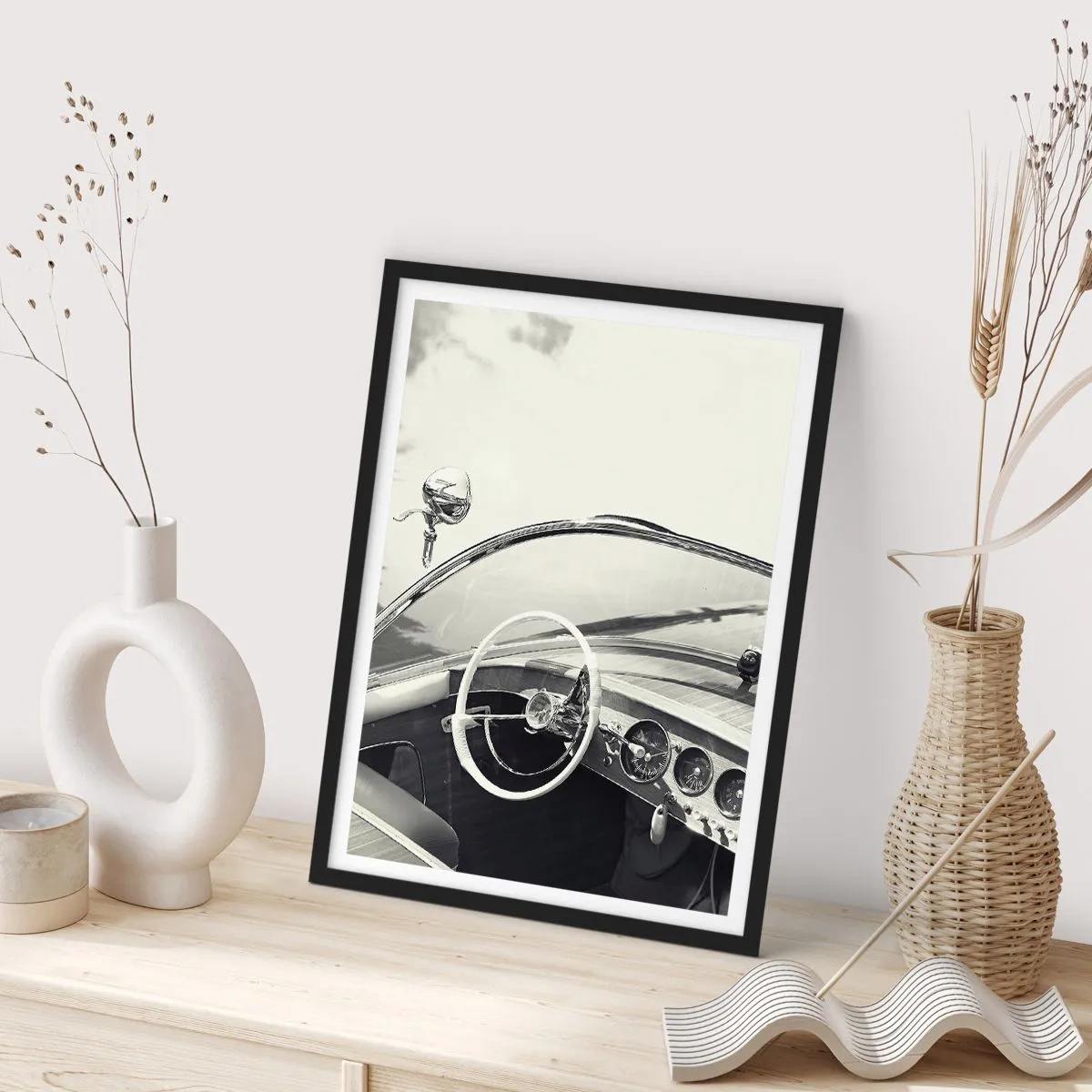 Pôster com moldura preta - Tempo para os ricos - 40x50 cm