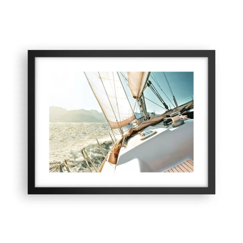 Pôster com moldura preta - Sob a vela - 40x30 cm