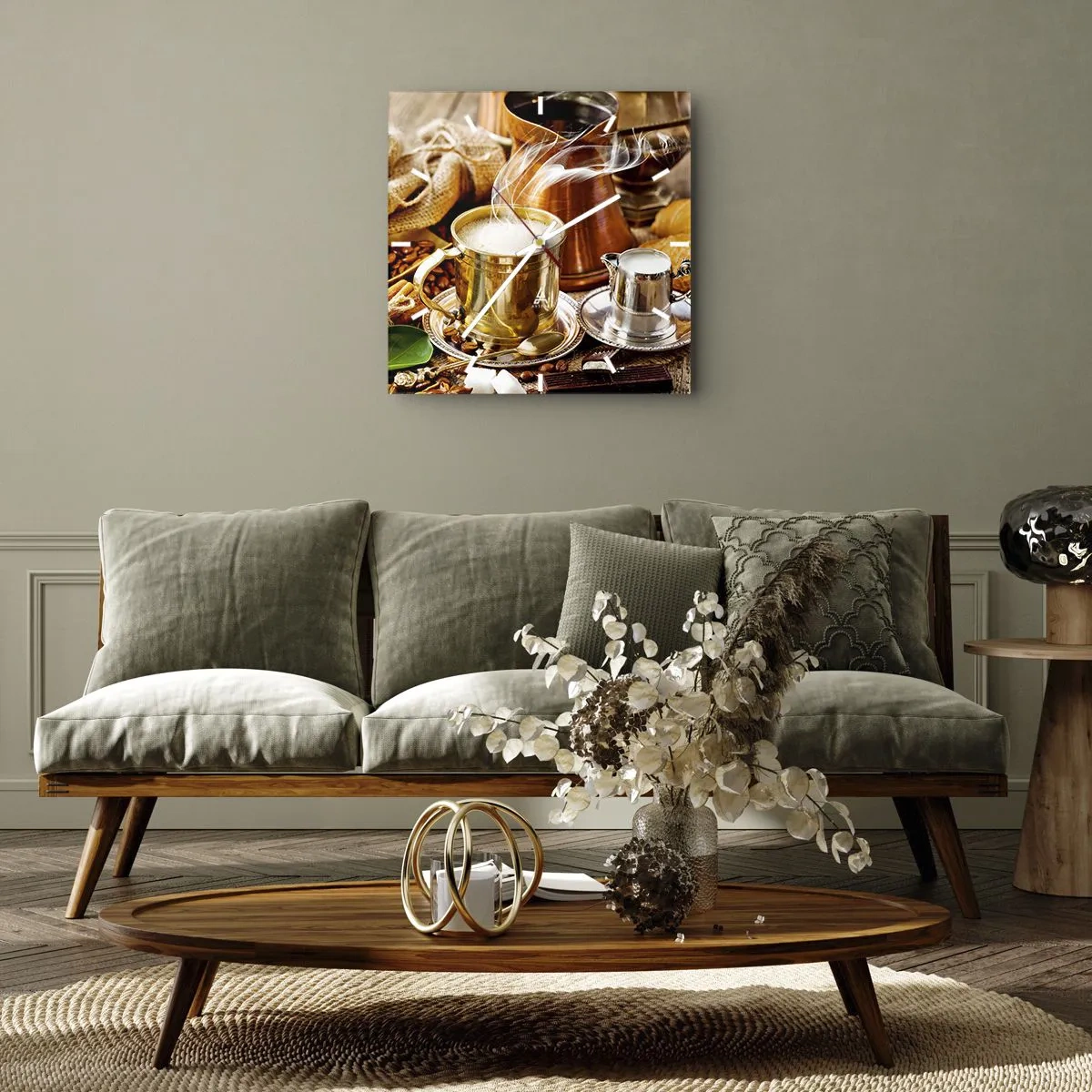 Relógio de parede - Relógio em vidro - Bons dias! - 40x40 cm