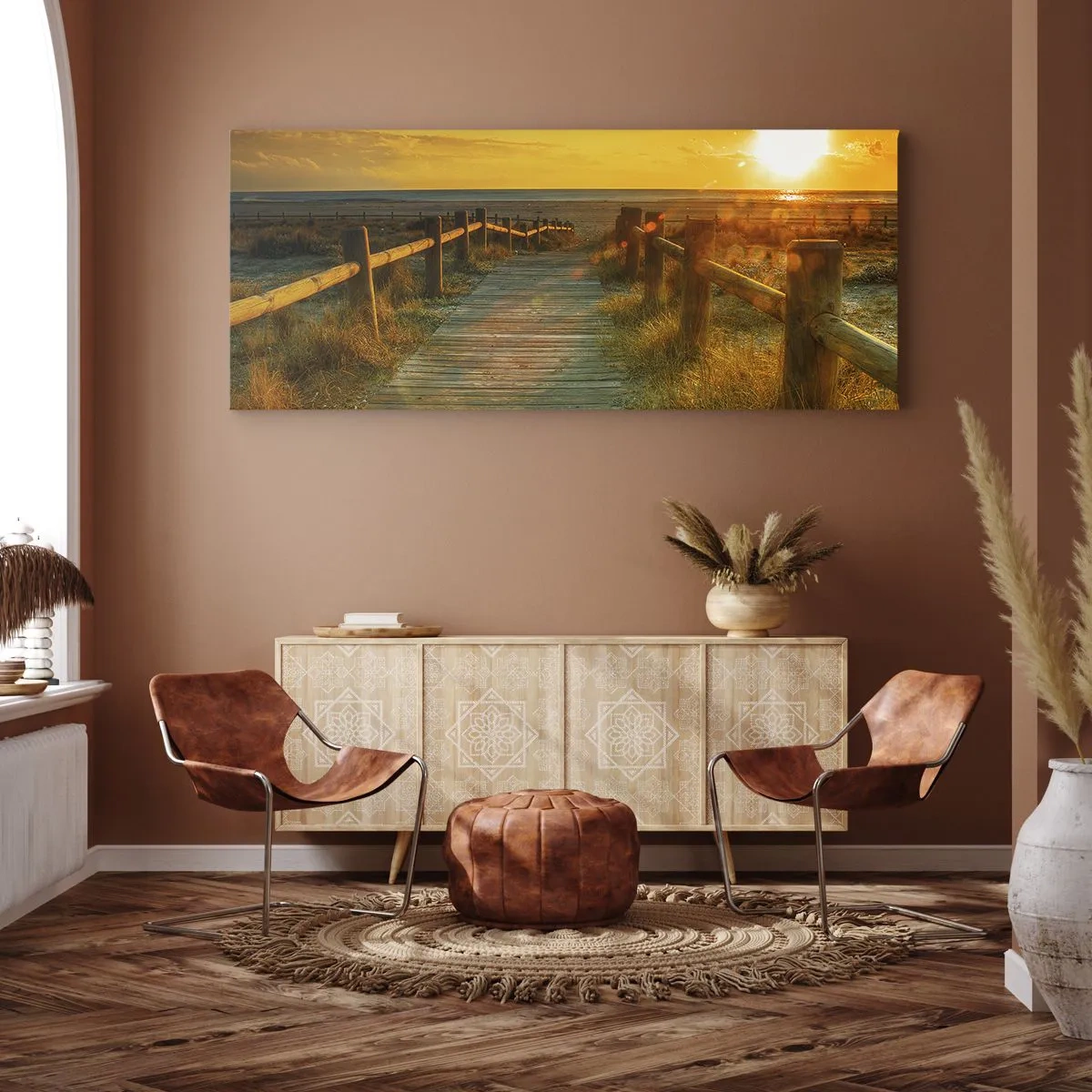 Quadro em tela - Banhado em ouro antigo - 160x50 cm