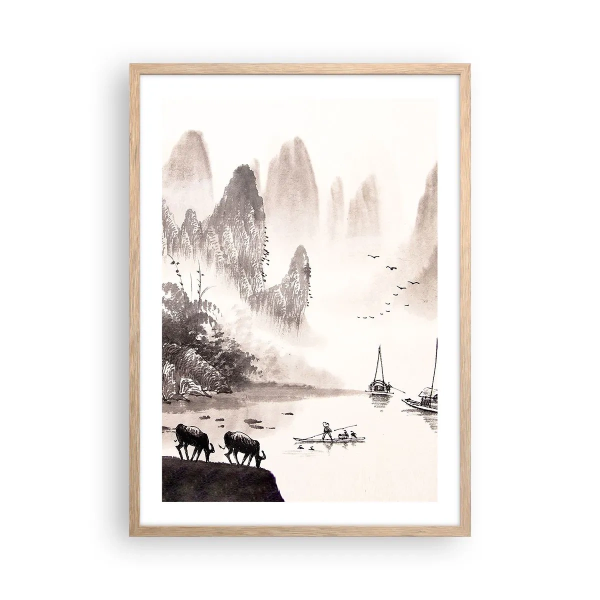 Pôster com moldura de carvalho claro - O cotidiano exótico do Oriente - 50x70 cm