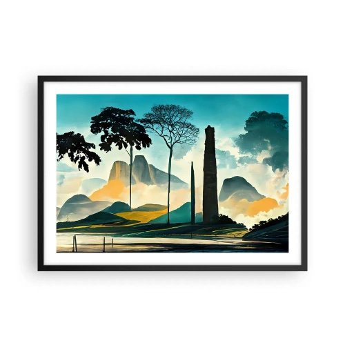 Pôster com moldura preta - Cada vez mais alto - 70x50 cm