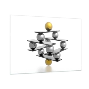 Quadro em vidro - Equilíbrio de ouro e prata - 100x70 cm