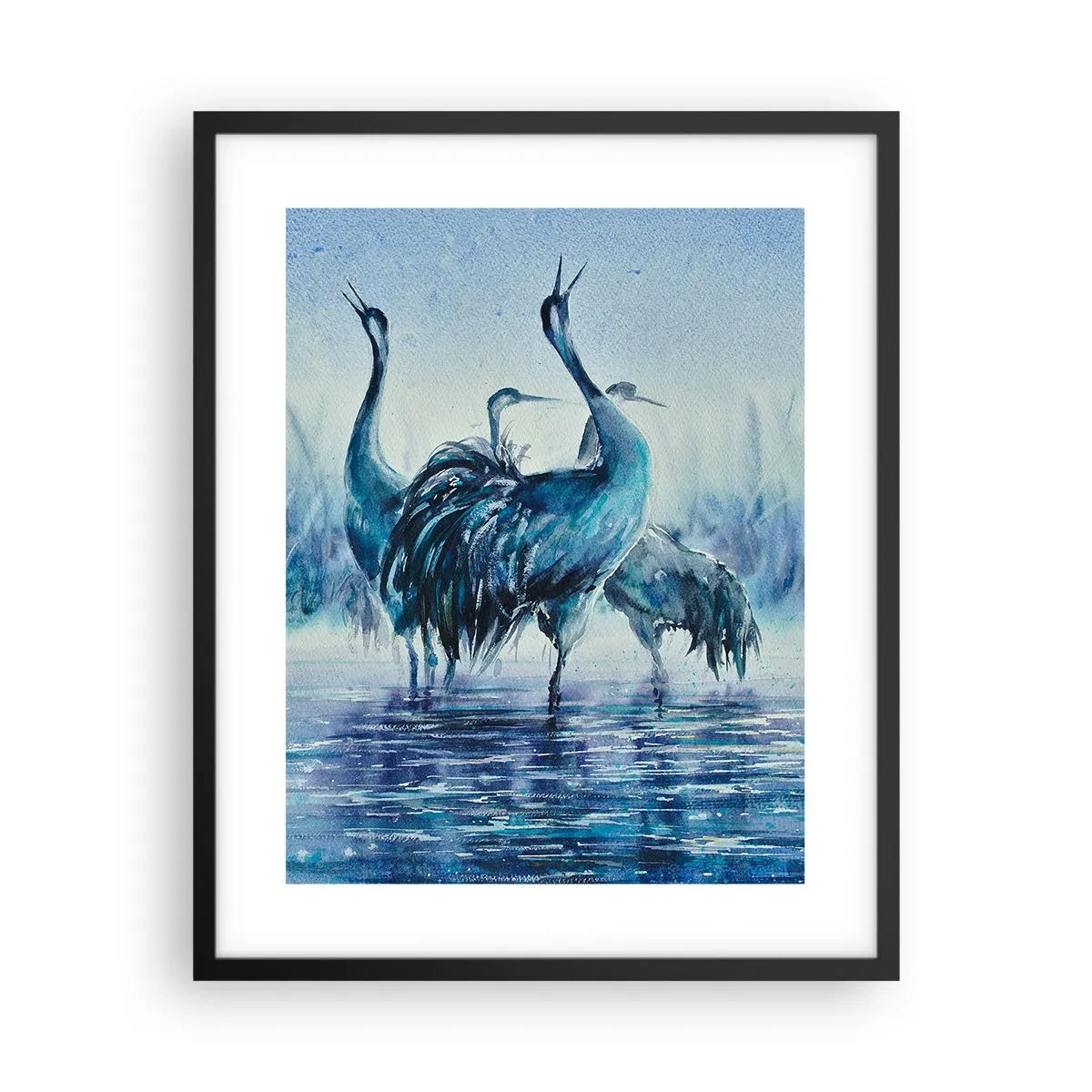 Pôster com moldura preta - Reunião matinal - 40x50 cm