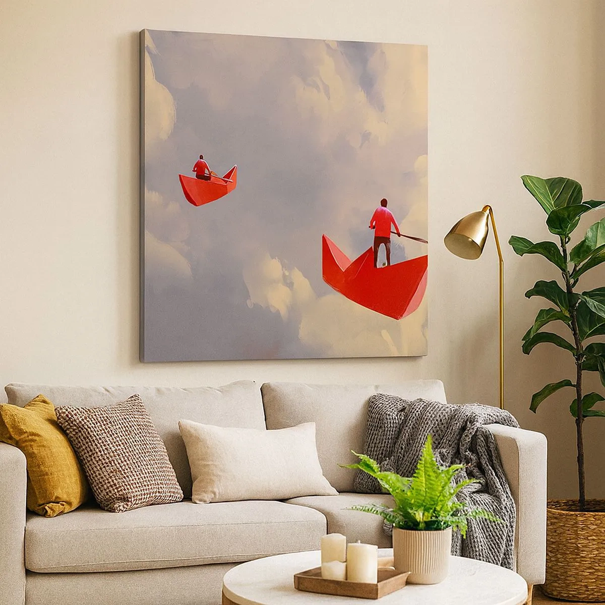 Quadro em tela - Expedição dos sonhadores - 30x30 cm