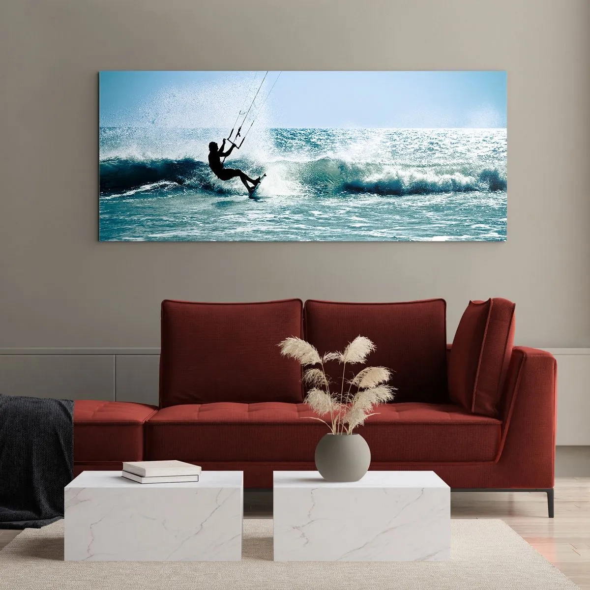Quadro em vidro - Deixe-se levar - 90x30 cm